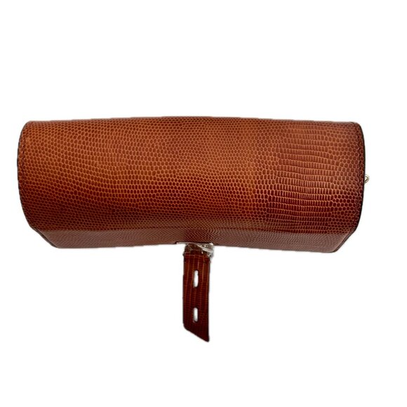 REISS Mini Aubrey Embossed Leather Crossbody Bag Gold Chain & Leather Strap NWOT - Picture 3 of 15